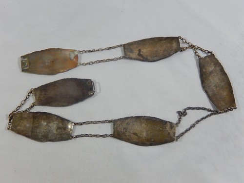 ANTIQUE CHINESE EARLY 1900'S MARKED SILVER CHRYSANTEMUM DESIGN BELT & BUCKLE 31" - Picture 7 of 10