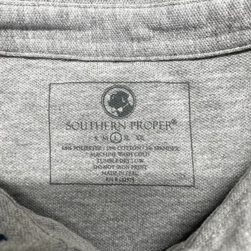 Southern Proper Polo Shirt Mens Large Grey Golf Performance Tech Stretch Logo - Picture 4 of 9