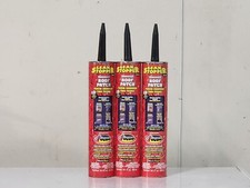 3 LEAK STOPPER 10oz Tubes Black Rubberized Roof Patch 0319-GA
