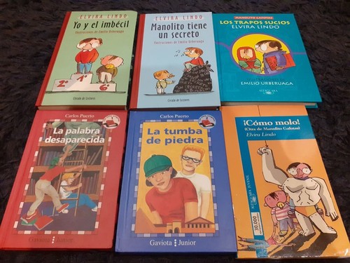 Lote 6 Libros infantiles Manolito Gafotas - Elvira Lindo - Tapa dura .