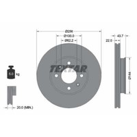 Textar 2X Bremsscheibe Vorne Ø256 Mm InnenbelüFtet FüR Hyundai I20 Gb 1.2 1.1