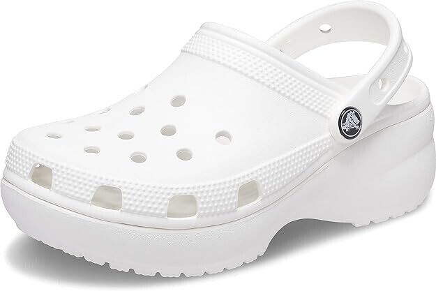 ◆CROCS◆ Classic Platform Clogs Women's White 206750100 CROCS Classic Platform Clogs Shoes WHITE 206750-100 US