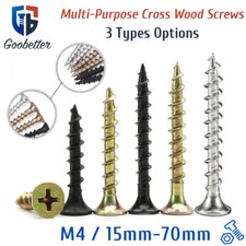 M4 Wood Screws Phillips Head Countersunk Screw Self Tapping - 3 Types Options