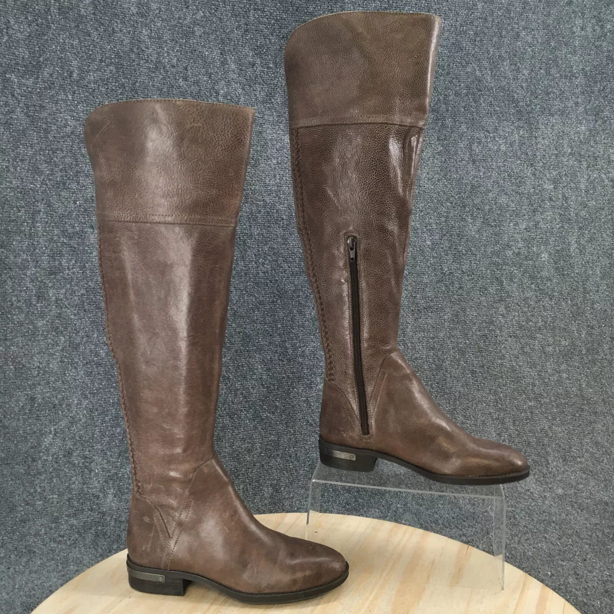 Vince Camuto Boots Womens 5.5 Pedra Tall Over The Knee High Brown Leather  NEW