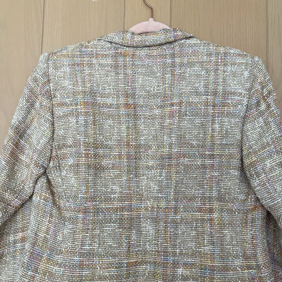 Nueva Chaqueta Garfield & Marks Nadine Tweed Pastel Blazer Talla 8 Pequeña EE. UU. Preppy Foto 4 de 4