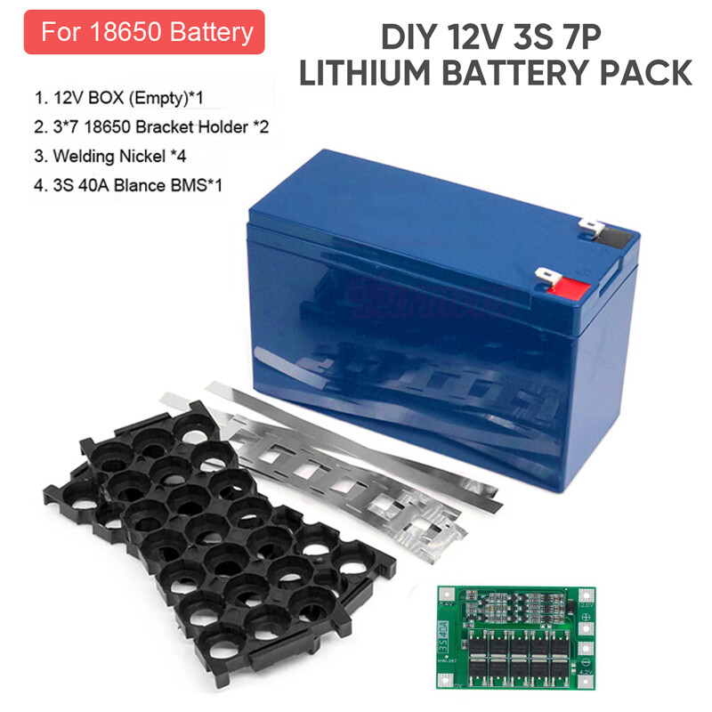 Contenitore Per Batteria 18650 12V 3S 7P Con BMS 40A E Kit Staffe Da Muro