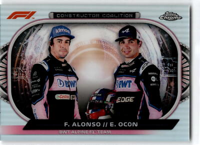 2022 Topps Chrome Formula 1 #CC-ALP Fernando Alonso / Esteban Ocon Constructors