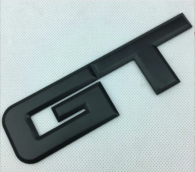 Black GT Emblem Badge Metal Sticker Sport Decal Rear Symbol Logo For GT