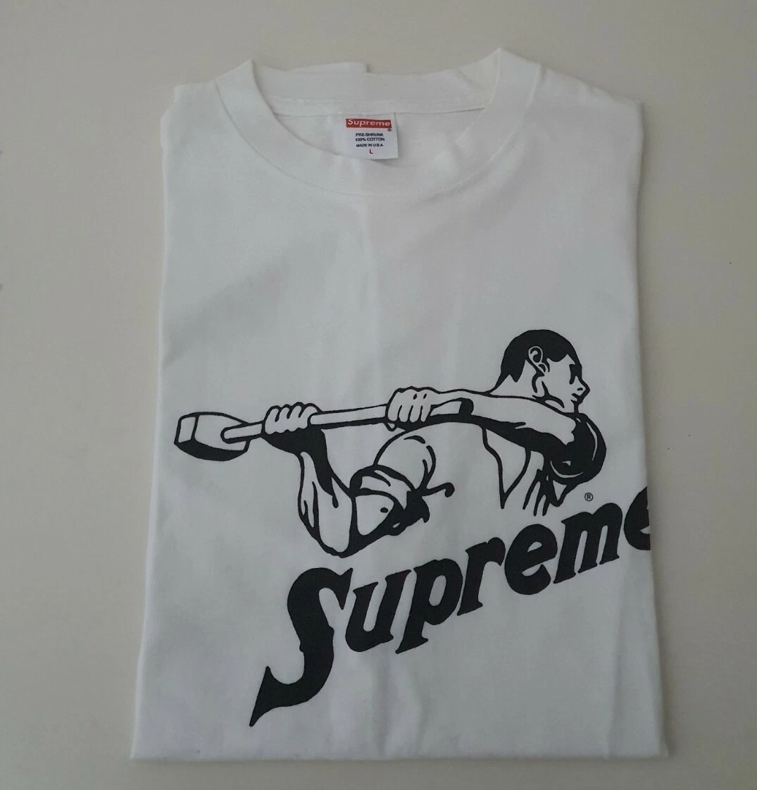 SS09 Supreme Schlitten Hammer Weiß T Shirt Größe L T Shirt Vintage Sehr Selten