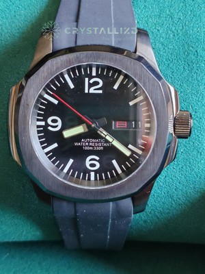 CUSTOM MOD SEIKO NH36 MOVEMENT 40MM DARK KNIGHT KANJI DAY DIAL SAPPHIRE CRYSTAL