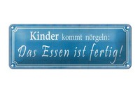 Blechschild Spruch 27X10 Cm Kinder Kommt NöRgeln Essen Deko Schild Tin Sign