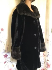 Borgazia By Betty Rose Faux Fur Black and Brown Coat