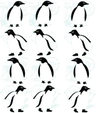 Mrs. Grossman's PENGUIN Scrapbook Stickers! 3 Strips