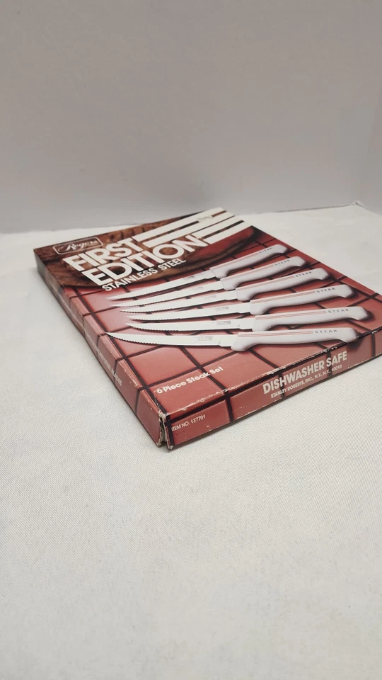 Juego de 6 cuchillos para carne vintage hechos en Japón Rogers primera edición caja original-B06 Foto 4 de 4