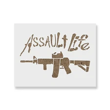 Assault Life Stencil - Durable & Reusable Mylar Stencils