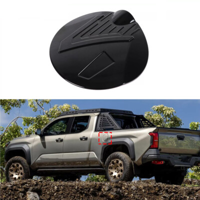 For 2024 2025 Toyota Tacoma Black Gas Door Cover Fuel Tank Oil Cap