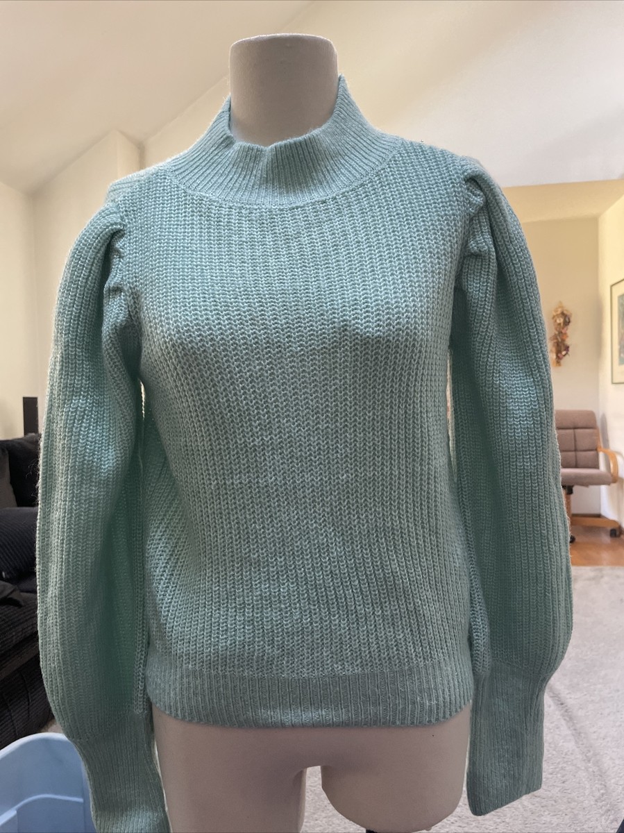 SO Aqua Teal Turtleneck Long Sleeve Sweater Size Medium Free Shipping