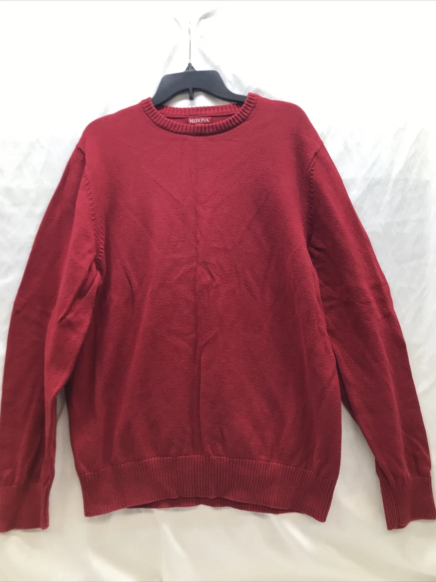 Merona Pullover Sweater Men s L Red Long sleeve RN 17730
