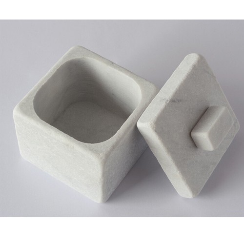 PORTABURRO Burriera Marmo Bianco Classico Italian Marble Butter Cucina 12cm - Photo 3 sur 3