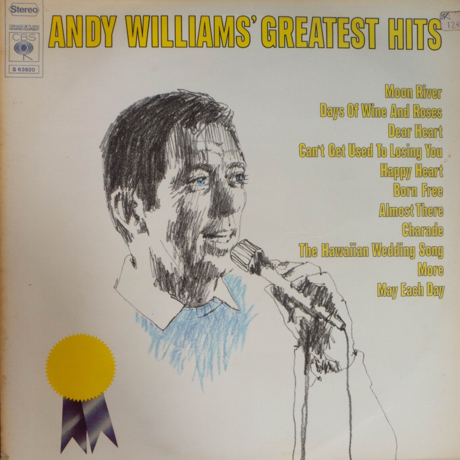 ANDY WILLIAMS - GREATEST HITS - Vinyl Record - HHR00831 VG