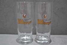 2x Bitburger Pint (To Line) 20oz German Beer Glass Brand New Crown Marked (562)