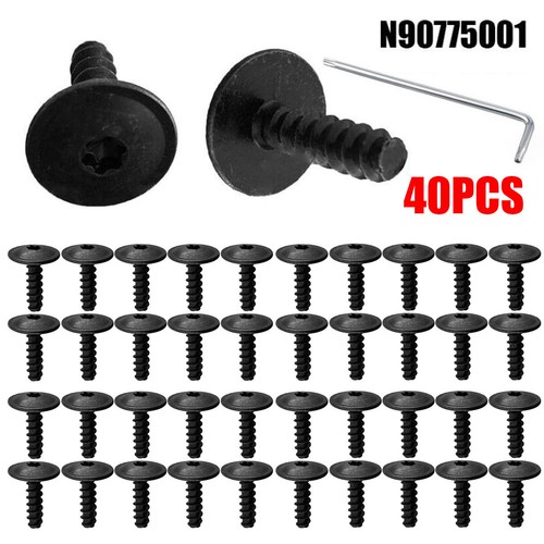 40PC Fender Liner Screw Splash Guard Screws T25 Torx Drive Clip For VW