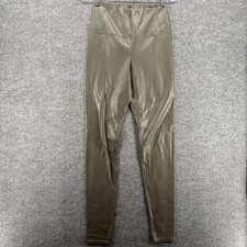 Aritzia Wilfred Free Leggings Womens M Gray Vegan Leather Pull On Pants Moto 90s