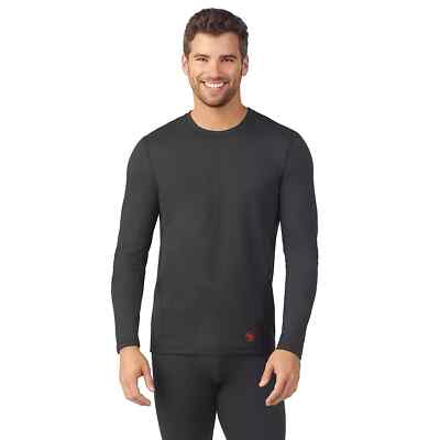 Men's Cuddl Duds Climate Smart Black Far-Infrared Base Layer Heavy Crew ...