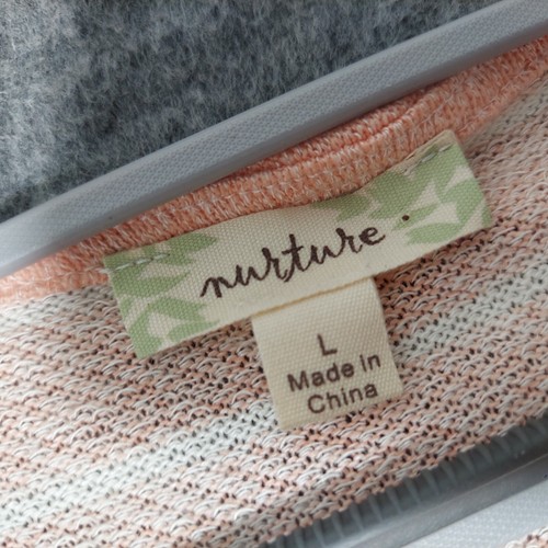 Nurture Tunic L Knit Dolman Short Sleeve Striped Criss Cross Nautical Coastal - Bild 5 von 20