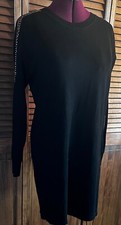 Calvin Klein Studded Black Sweater Cocktail Dress Mini Small NWOT MSRP @ $68!
