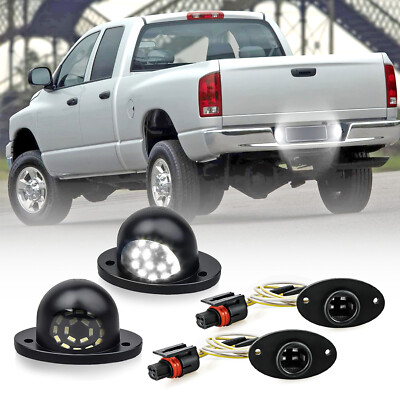 2Pc For 1994-2001 Dodge RAM 1500 2500  LED License Plate Light w/ wire Harnesses