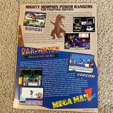 Mega Man 7 & Mighty Morphin Power Rangers (Super Nintendo SNES) Print Ad Promo image
