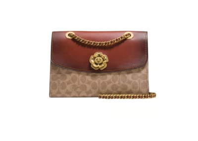 Coach Parker Signature C Coated Canvas With Leather Trim & Rose