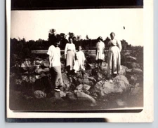 Four Generations Of Women Family on Lakes Rocky Shore Postcard RPPC 1904-1918