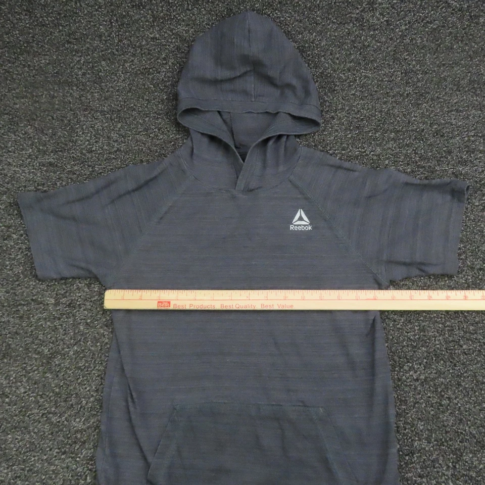 Camisa Reebok Juvenil Mediana 10-12 Manga Corta Sudadera con Capucha Bolsillo Canguro Atlética Foto 3 de 4