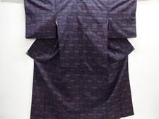 7648577: JAPANESE KIMONO / TSUMUGI / WOVEN MESH PATTERN