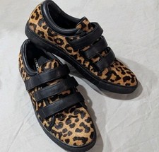 Kenneth Cole New York Kingsvel Leopard Print Leather Strap Sneakers Women 8.5 M