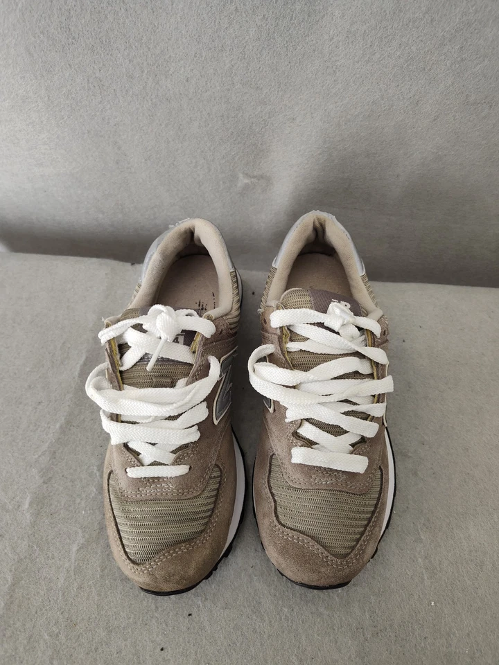 New Balance 574 Mujer Tenis 5.5 Beige Gamuza Malla Clásico Con Cordones Zapato Activo Foto 3 de 4