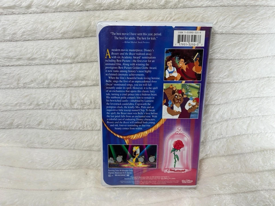 Beauty and the Beast VHS The Classics Black Diamond Collection RARE! Walt Disney Foto 3 de 4