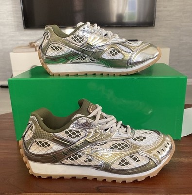 Bottega Veneta Orbit Sneaker Unisex Silver And Green Size 37 | eBay