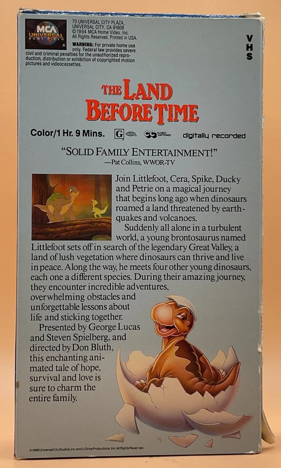 The Land Before Time VHS 1989, 1994 Acceptable-G Conditon **Buy 2 Get 1 Free** - Image 2 of 3