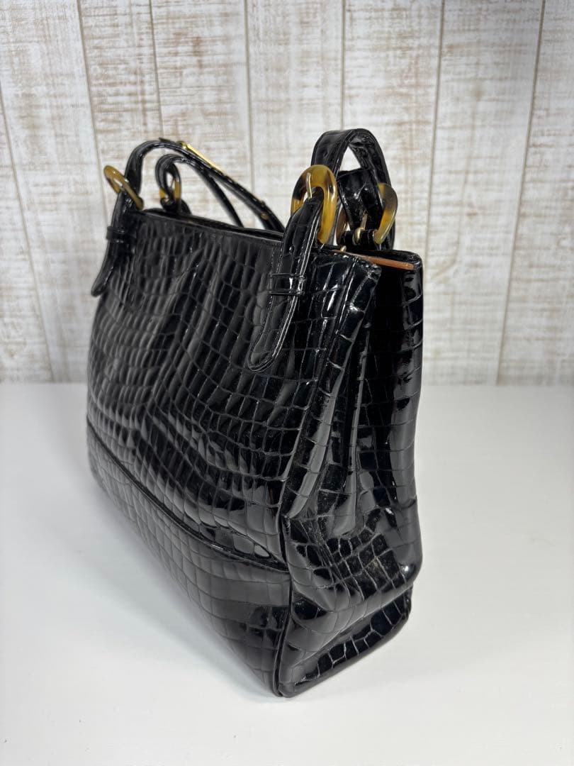 GIVENCHY embossed enamel black mini handbag thumbnail 2