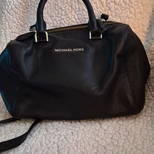 Michael Kors Black Pebbled Satchel Top Handle...