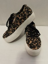 Steve Madden Emmi Platform Shoes Sneakers Chunky Leopard Print Size 7.5