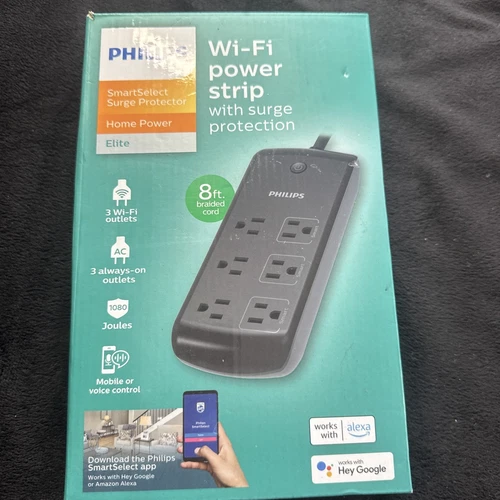 Philips Wi-Fi Smart App Power Strip Surge Protector Home Power Elite 20617-33