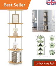 Image of Versatile 5-Tier Corner Bookshelf - Ideal for Living Room, Office, and More