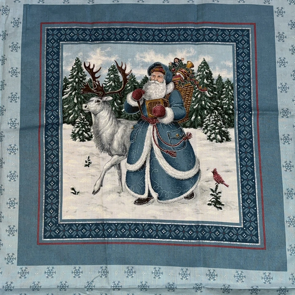 VIP Cranston Print Works Co. 15x15 Santa Panels .  Vtg. 100% cotton.  Pillows - Image 3 of 4