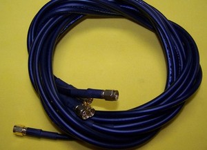 Lot of 4 RG58 coax cable with straight SMA male connectors loss .25dB/ft@ 1GHz!