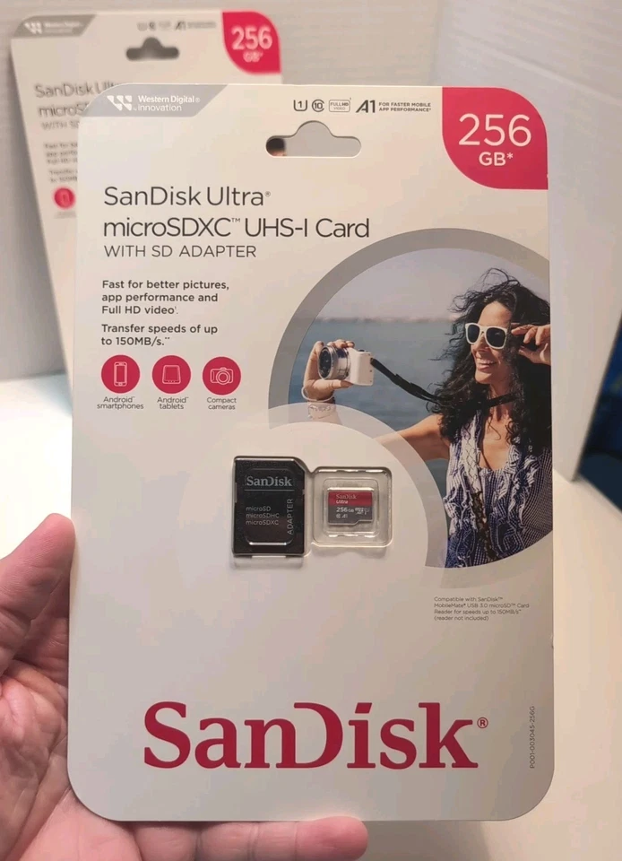 2 SanDisk 256 GB Ultra microSDXC UHS-I Card w/ SD Adapter w/ High Speed Transfer - Image 2 of 3