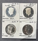 2019 P D S S Silver & Clad Proof Kennedy Half Dollar 4 Coin Lot 99.9% Silver